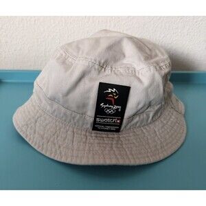 Vtg Sydney 2000 Olympics Swatch Bucket Hat Beige 58cm Promo Official Timekeeper